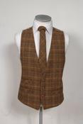 Brown Single Breasted Harris Check