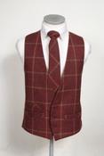 Single breasted burgundy check