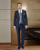Avant-garde, three-button jacket in the trend colour sapphire blue image