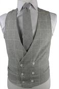 Grey Check Lambswool Double breasted Waistcoat in Cork