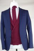 Navy Suit Ascott Wine Waistcoat