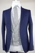 Navy Suit Grey Check Waistcoat