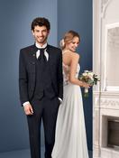 Black Jacquard 3 piece Wedding Suit