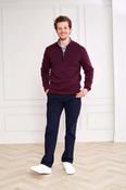 Clifden Burgundy zip-neck Jumper image