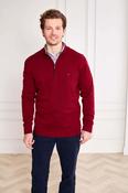 Dalkey Merlot zip-neck Jumper