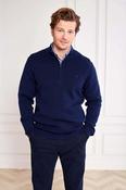 Dalkey Navy zip-neck Jumper
