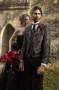Silver Black 3 piece Wedding Suit