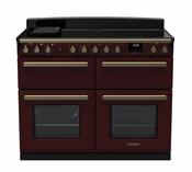 Rangemaster Estel Deluxe 110cm Induction Range Cooker - Bordeaux with Brass Trim | ESDLB110EIPBOR/AB1 image