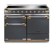 Rangemaster Elise 110cm Induction Range Cooker - Slate with Antique Brass Trim | ELS110EISL/AB image
