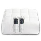 Dreamland Snowed In Organic Cotton Warming Mattress Protector with Dual Controllers - White | 16888 image