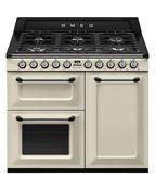 Smeg 100cm Victoria Traditional Dual Fuel Range Cooker | Cream image