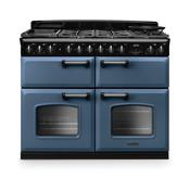 Rangemaster Classic Deluxe Bc 110 Dual Fuel Stone Blue with Chrome Trim | CLDLB110DFPSTB/CM1