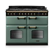 Rangemaster Classic Deluxe Bc 110 Dual Fuel Mineral Green with Antique Brass Trim | CLDLB110DFPMGR/AB1