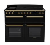 Rangemaster Estel Deluxe 110 Slow Oven | Induction | Gloss Black | Antique Brass Trim | ESDLB110EIPGBL/AB1