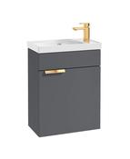 Sonas Stockholm 50Cm Wall Hung Cloakroom Unit Gold Handle Matt Midnight Grey | GWST50CRMN