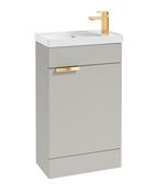 Sonas Stockholm 50Cm Floor Standing Cloakroom Unit Gold Handle Matt Arctic Grey | GFST50CRAG