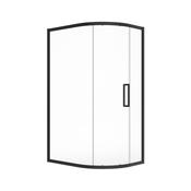 Sonas Aspect 8Mm Framed Single Door Offset Quadrant 1000X800X2000 Matt Black | USE00066 image