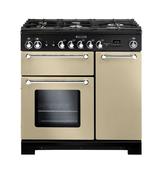 Rangemaster Kitchener 90 | Dual Fuel | Cream | Chrome Trim | KCH90DFFCR/C