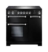 Rangemaster Kitchener 90 | Ceramic | Black | Chrome Trim | KCH90ECBL/C