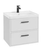 Sonas Finland Wall Hung 60Cm Two Drawer Vanity Unit | Matt White | Matt Black Handle | UF0539