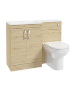 Sonas Corta 110Cm Lh Combination Two Door Unit | Honey Oak | Chrome Handles | UF1965