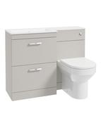 Sonas Corta 110Cm Lh Combination Two Drawer Unit | Morning Mist | Chrome Handles | UF1971 image