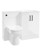 Sonas Corta 110Cm Rh Combination Two Door Unit | Gloss White  | Black Handles | UF2015