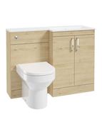 Sonas Corta 110Cm Rh Combination Two Door Unit | Honey Oak | Chrome Handles | UF2010 image