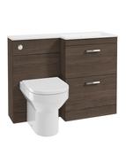 Sonas Corta 110Cm Rh Combination Two Drawer Unit | Sable Ash | Chrome Handles | UF2022 image