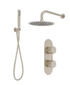 Sonas Alita Knurled Shower Set 2 &amp; Wall Mounted Fixed Head | Brushed Nickel | USH0103 image