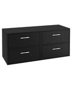 Sonas Finland Wall Hung 120Cm Four Drawer Countertop Vanity Unit | Matt Black | Brushed Chrome Handle | UF0944