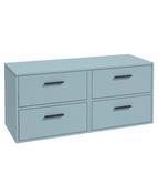 Sonas Finland Wall Hung 120Cm Four Drawer Countertop Vanity Unit | Matt Morning Sky Blue | Matt Black Handle | UF0951