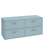 Sonas Finland Wall Hung 120Cm Four Drawer Countertop Vanity Unit | Matt Morning Sky Blue | Brushed Gold Handle | UF0952