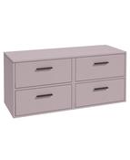 Sonas Finland Wall Hung 120Cm Four Drawer Countertop Vanity Unit | Matt Cashmere Pink | Matt Black Handle | UF0954