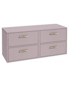 Sonas Finland Wall Hung 120Cm Four Drawer Countertop Vanity Unit | Matt Cashmere Pink | Brushed Gold Handle | UF0955