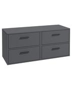 Sonas Finland Wall Hung 120Cm Four Drawer Countertop Vanity Unit | Matt Midnight Grey | Matt Black Handle | UF0957