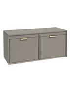 Sonas Fjord Wall Hung 120Cm Four Drawer Countertop Vanity Unit | Matt Khaki | Brushed Gold Handle | UF1114 image