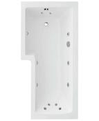 Sonas L Shape 1700X850Mm Left Hand Single Ended 12 White Jet Whirlpool Bath &amp; Panel | UBA00085