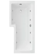 Sonas L Shape 1700X850Mm Left Hand Single Ended 8 White Jet Whirlpool Bath &amp; Panel | UBA00087