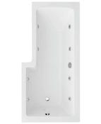 Sonas L Shape 1700X850Mm Right Hand Single Ended 8 White Jet Whirlpool Bath &amp; Panel | UBA00088