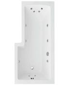 Sonas L Shape 1700X850Mm Right Hand Single Ended 12 White Jet Whirlpool Bath &amp; Panel | UBA00086