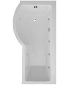 Sonas P Shape 1700X900Mm Left Hand Single Ended 8 White Jet Whirlpool Bath &amp; Panel | UBA00091