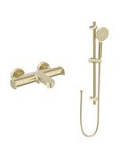 Sonas Urban Wall Mounted Thermostatic Bath Shower Mixer &amp; Slide Rail Kit | Brushed Gold | USH0277 image