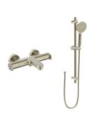 Sonas Urban Wall Mounted Thermostatic Bath Shower Mixer &amp; Slide Rail Kit | Brushed Nickel | USH0278 image