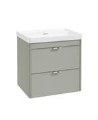 Sonas Lumiere Wall Hung 60cm Two Drawers Vanity Unit | Reed Basin | Lakeside Sage | Chrome Handles | UF3343
