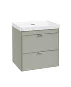 Sonas Lumiere Wall Hung 60cm Two Drawers Vanity Unit | Reed Basin | Lakeside Sage | Brushed Nickel Handles | UF3346