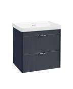 Sonas Lumiere Wall Hung 60cm Two Drawers Vanity Unit | Reed Basin | Cobalt Night | Chrome Handles | UF3347 image