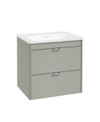 Sonas Lumiere Wall Hung 60cm Two Drawers Vanity Unit | Shadow Basin | Lakeside Sage | Chrome Handles | UF2476