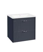 Sonas Lumiere Wall Hung 60cm Two Drawers Vanity Unit | Shadow Basin | Cobalt Night | Chrome Handles | UF2480