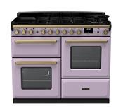 Rangemaster Estel Deluxe 110 Standard Format | Dual Fuel | Heather | Antique Brass Trim | ESDLO110DFPHTH/AB1 image